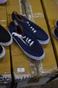 *Twenty Pairs of Converse Style Trainers (Navy with Tan Trim) Size: 6