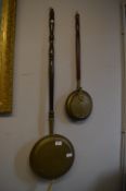 Brass Bed Warming Pan and a Chestnut Roaster