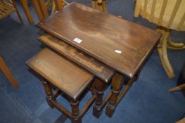Oak Nest of Three Tables