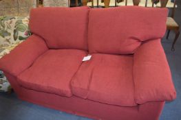 Red Upholstered Two Seat Sofa