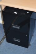 *Black Metal Two Drawer Filing Cabinet