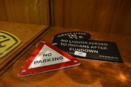 Three Cast Metal Signs 
