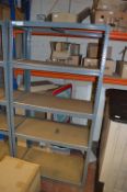 *Section of Five Tier Adjustable Steel Shelving with Chipboard Shelves