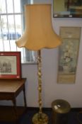 Onyx and Brass Standard Lamp with Shade