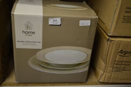 Home of Style Mink Rim Twelve Piece Dinner Set