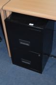 *Black Metal Two Drawer Filing Cabinet
