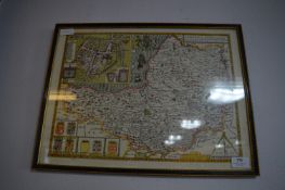 Framed Coloured Map 
