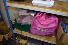 Two Boxes and a Bag Containing Assorted Skateboard Clothing, Fairy Costumes, etc.