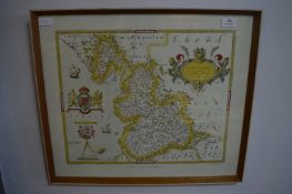 Framed Coloured Map 