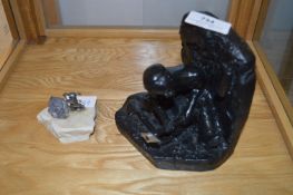 Coal Miner and a Small Pewter Coal Miner