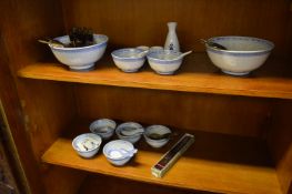 Chinese Blue and White Soup Bowls, Brass Cutlery and Japanese Sake Cups, etc.