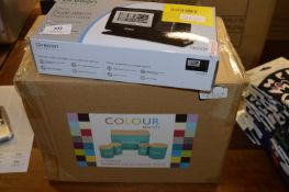 Dual Projection Alarm Clock and a Set of Storage Boxes