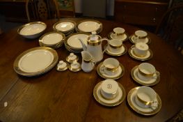 Japanese Sango Classic Lace Gilt Decorate Thirty Seven Piece Dinner and Coffee Set