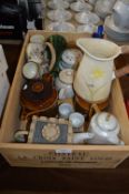 Wine Box Containing Teapots, Chinese Teaware, Jugs and Vases