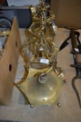 Set of Three Brass Ceiling Lanterns and Another Ceiling Lantern