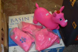Four Inflatable Pink Donkeys