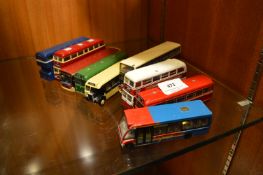 Collection of Nine Diecast Model Buses