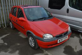 Vauxhall Corsa Club 16V REG: W207OVV Mileage 46,000 MOT: 25th July 2017