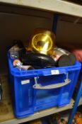 Box Containing Flashing Beacon Light, Halfords Xenon Headlamp Bulbs, etc.