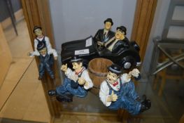 Three Laurel and Hardy Figurines