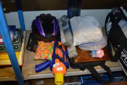 Assorted Children's Toys Including; Cycle Helmets, Super Soakers, etc.