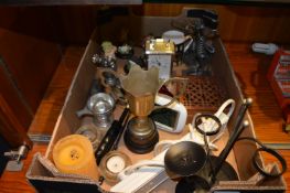 Box Containing Ornaments, Trophies, Clock, etc.