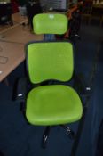 *Green Upholstered Swivel Office Armchair