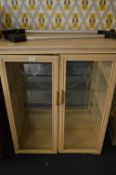 Laminated Limed Oak Effect Glazed Cabinet