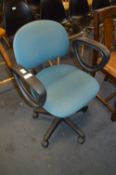 Blue Upholstered Office Swivel Armchair