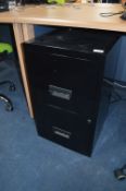 *Black Metal Two Drawer Filing Cabinet