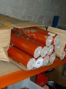 Ten Rolls of Carmel Creations Wallpaper (Red and Silver Motif)