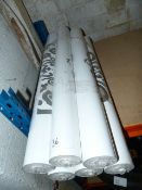 Six Rolls of Carmel Creations Wallpaper (White with Silver Design)