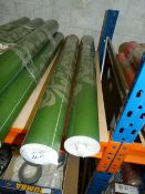 Two Rolls of Carmel Creations Wallpaper (Green with Silver Design)