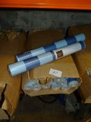 Twelve Rolls of Carmel Creations Wallpaper (Light and Dark Blue Broad Stripe)