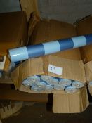 Twelve Rolls of Carmel Creations Wallpaper (Pale and Dark Blue Broad Stripe)