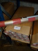 Twelve Rolls of Carmel Creations Wallpaper (Pink and Silver Broad Stripe)