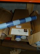 Twelve Rolls of Carmel Creations Wallpaper (Pale and Dark Blue Broad Stripe)