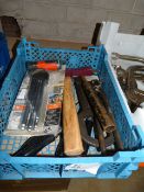 Box Containing Four Fret Saws, Chipping Hammers, Allen Keys, etc.