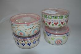 *CERAMIC BOWLS WITH LIDS 4PC