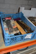Box Containing Nine Assorted Hand Tools Including; Fret Saws, Chipping Hammers, Allen Keys, etc.