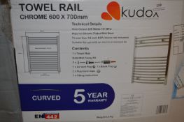 *Kudox Curved Chrome Towel Rail 600x700mm