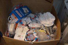 *Box Containing Assorted Plumbing Fittings Including; Toilet Connectors, Siston Components, etc.