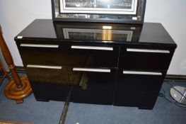 Black Sideboard with Chrome Handles