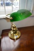 Desk Lamp with Green Shade