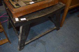 Curved Topped Ebonised Stool