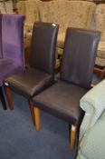 Pair of Brown Vinyl Dining Chairs