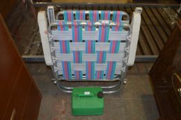 Two Folding Chairs and a Petrol Can