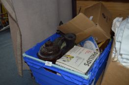 Box Containing Rumtopf Storage Jar, Speaker, Smoke Alarm, Tea For Two Set, Clock, etc.