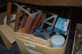 Box Containing Wine Rack, Dog Dishes, Grill, etc.