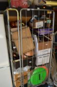 Cage Containing a Large Quantity of Ornaments, Wool, Speakers, Dolls, etc.